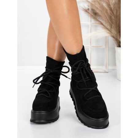 Ghete Dama cu Platforma 56WL3 BLACK | MEI