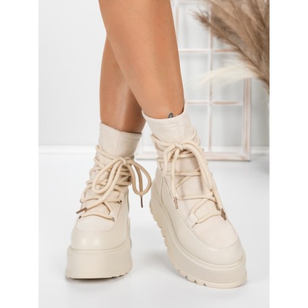 Ghete Dama cu Platforma 56WL3 BEIGE | MEI