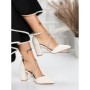 Pantofi cu Toc Gros 2YXD63 BEIGE | MEI