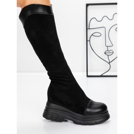 Cizme Dama cu Platforma 58WL13 BLACK | MEI