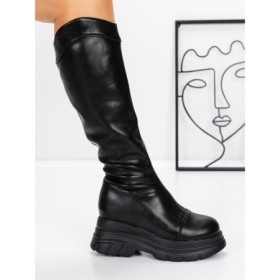 Cizme Dama cu Platforma 58WL13 BLACK | MEI