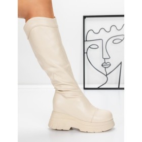 Cizme Dama cu Platforma 58WL13 BEIGE | MEI