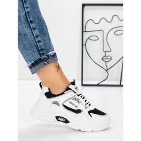 Sneakers Dama 9028 WHITE-BLACK | FASHION