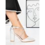 Pantofi cu Toc Gros 2YXD63 SILVER | MEI