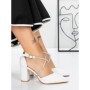 Pantofi cu Toc Gros 2YXD63 WHITE | MEI