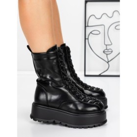 Ghete Dama cu Platforma 3AL77 BLACK | MEI
