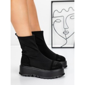 Ghete Dama cu Platforma 3AL78 BLACK | MEI