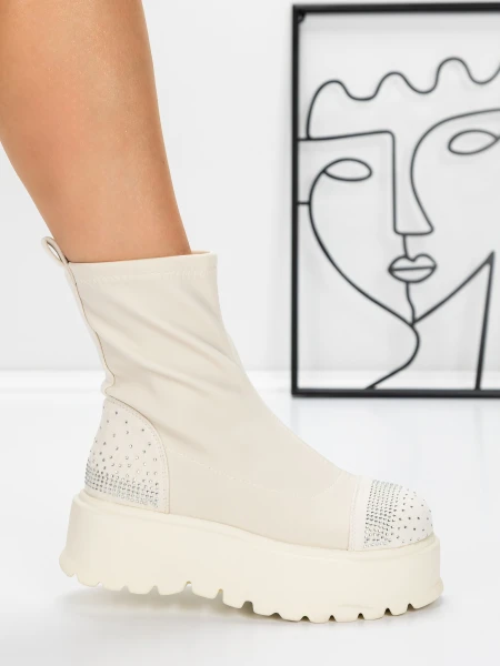 Ghete Dama cu Platforma 3AL78 BEIGE | MEI