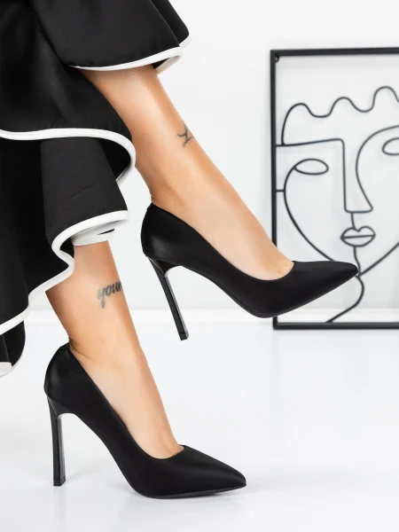 Pantofi cu Toc gros 3DC36 Negru » Reina.Ro