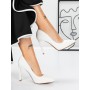 Pantofi cu Toc gros 3DC36 Alb » Reina.Ro