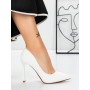 Pantofi cu Toc gros 3DC36 Alb » Reina.Ro
