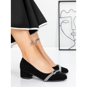 Pantofi cu Toc mic 3XKK99 Negru » Reina.Ro