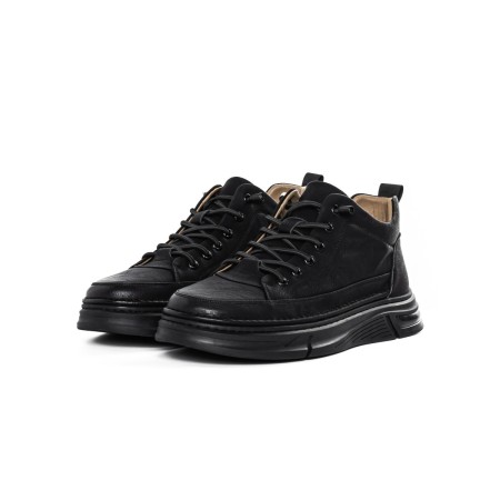 Ghete Barbati din piele naturala E90001 BLACK | ADVANCER