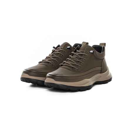 Ghete Barbati din piele naturala E90005 KHAKI | ADVANCER