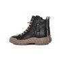 Ghete Dama din piele naturala 1292 BLACK-KHAKI | ADVANCER