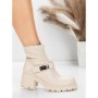 Ghete Dama cu Platforma 57WL8 BEIGE | MEI