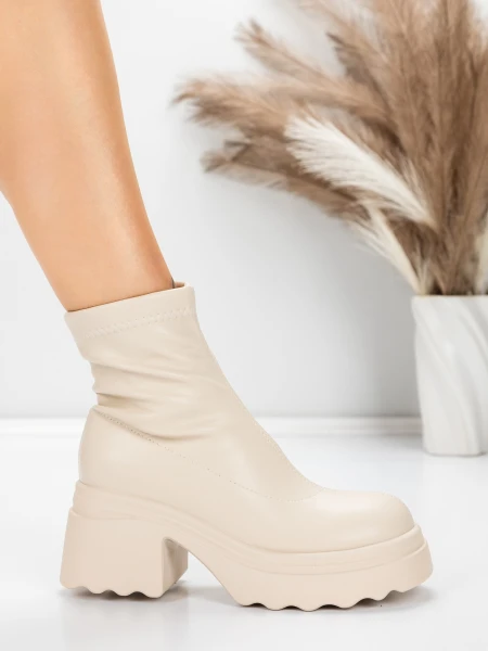 Ghete Dama cu Platforma 57WL10 BEIGE | MEI