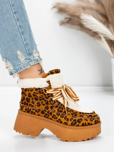 Ghete Dama cu Platforma 5GB3 LEOPARD PRINT | MEI