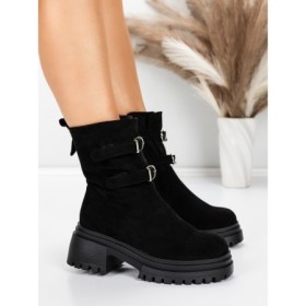 Ghete Dama cu Platforma 5W80 BLACK | MEI