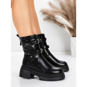 Ghete Dama cu Platforma 5W80 BLACK | MEI