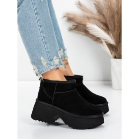 Ghete Dama din piele naturala 5W70 BLACK | PANTOFUL