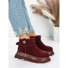 Ghete Dama din piele naturala 58W28 WINERED | PANTOFUL