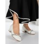Pantofi cu Toc mic 3XKK99 Alb » Reina.Ro