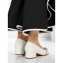 Pantofi cu Toc mic 3XKK99 Alb » Reina.Ro