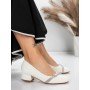 Pantofi cu Toc mic 3XKK99 Alb » Reina.Ro