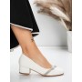 Pantofi cu Toc mic 3XKK99 Alb » Reina.Ro