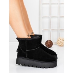 Ghete Dama din piele naturala 5W93 BLACK | PANTOFUL