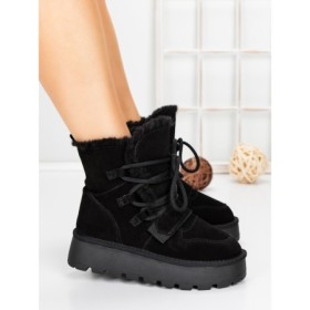 Ghete Dama din piele naturala 5W96 BLACK | PANTOFUL