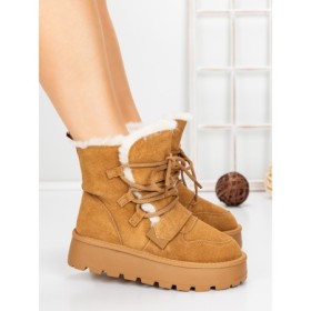 Ghete Dama din piele naturala 5W96 YELLOW | PANTOFUL