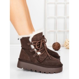 Ghete Dama din piele naturala 5W96 BROWN | PANTOFUL