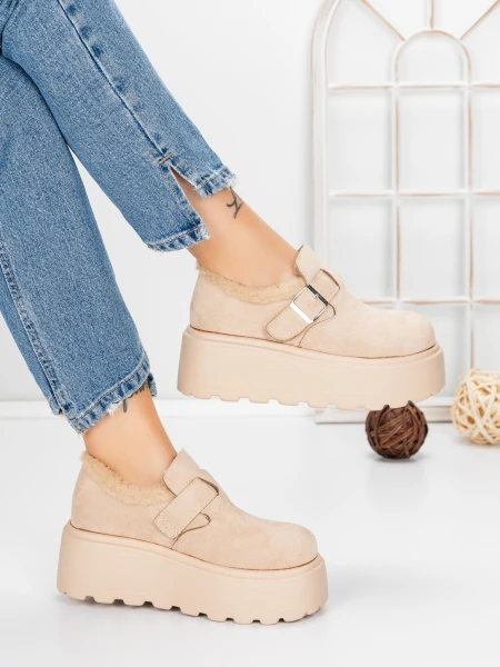 Ghete Dama cu Platforma 58WL18 BEIGE | MEI