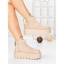 Ghete Dama cu Platforma 58WL19 DARK BEIGE | MEI