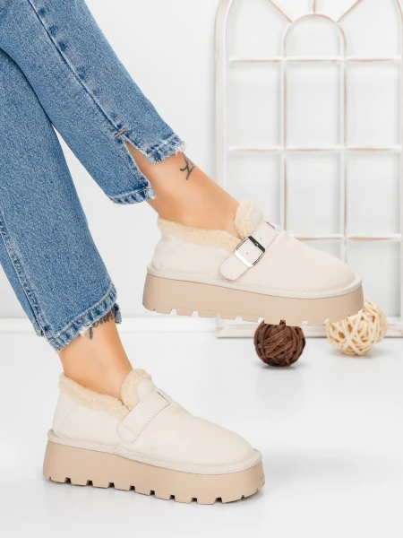 Ghete Dama din piele naturala 5W91 BEIGE | PANTOFUL