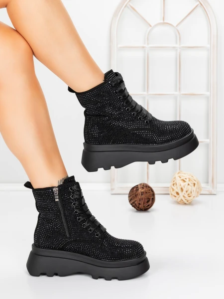 Ghete Dama cu Platforma 5WL87 BLACK | MEI