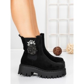 Ghete Dama cu Platforma 5AH52 BLACK | MEI