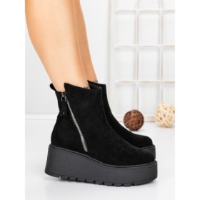 Ghete Dama cu Platforma 5AH56 BLACK | MEI