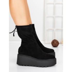 Ghete Dama cu Platforma 5AH57 BLACK | MEI