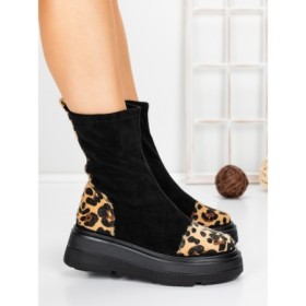Ghete Dama cu Platforma 5AH58 BLACK | MEI