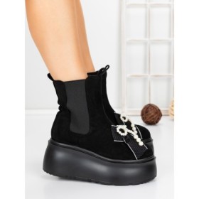 Ghete Dama cu Platforma 56WL9 BLACK | MEI
