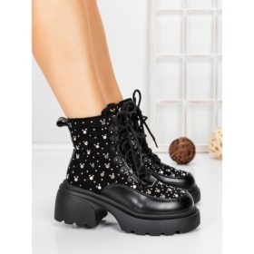 Ghete Dama cu Platforma 5WL89 BLACK | MEI