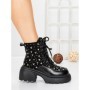 Ghete Dama cu Platforma 5WL89 BLACK | MEI