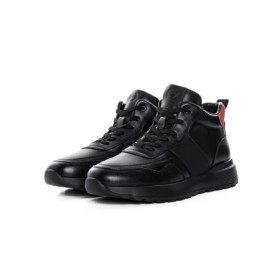 Ghete Barbati din piele naturala 5786 BLACK-RED | ADVANCER