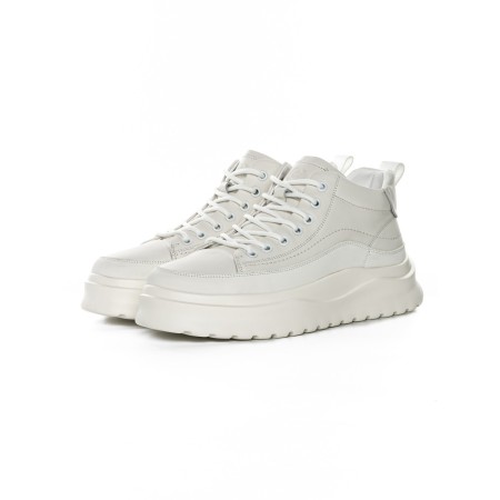 Ghete Barbati din piele naturala 7793 WHITE | ADVANCER