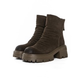 Ghete Dama din piele naturala D28-3F KHAKI | ADVANCER