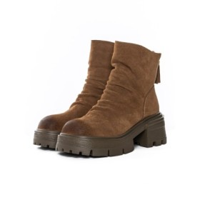 Ghete Dama din piele naturala D28-3F YELLOW | ADVANCER