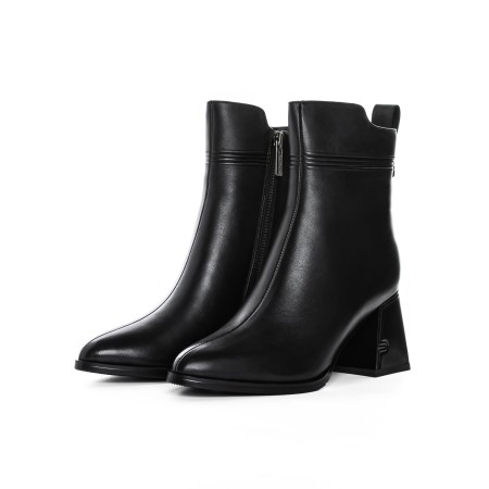 Botine Dama cu toc gros K107-55-B81A Negru » Reina.Ro